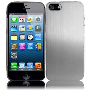 INSTEN Silver Brushed Metallic Aluminum Phone Case Cover for Apple