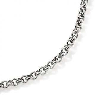 Stately Steel 4mm 18" Half Round Rolo Link Chain Necklace   7094654