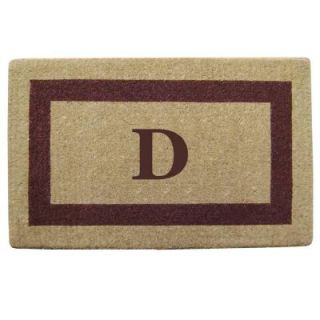 Creative Accents Single Picture Frame Brown 22 in. x 36 in. HeavyDuty Coir Monogrammed D Door Mat 02023D