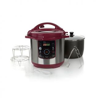 Elite Bistro 8qt 16 Function Electronic Pressure Cooker with Racks, Tongs and L   7906601