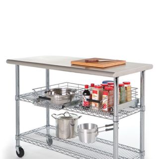 Seville Classics Work Table with Stainless Steel Top