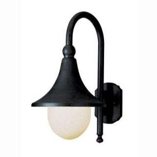 Bel Air Lighting Pier Hook 1 Light Outdoor Black Coach Lantern with Opal Polycarbonate Shade 4775 BK