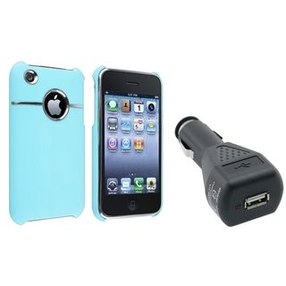 BasAcc Baby Blue Case/ Black Car Charger for Apple® iPhone 3G/ 3GS