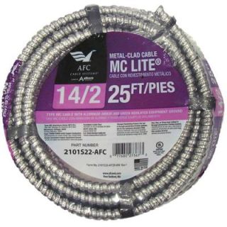 AFC Cable Systems 14/2 x 25 ft. Solid MC Lite Cable 2101S22 AFC