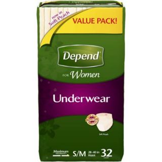 Depend Incontinence Underwear for Women, Maximum Absorbency, S/M (Choose Your Count)