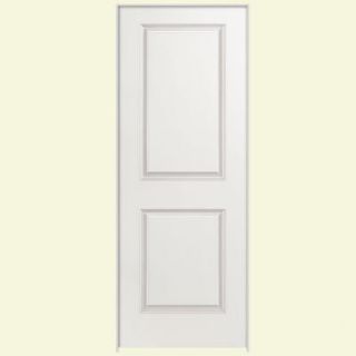 Masonite 28 in. x 80 in. Smooth 2 Panel Square Hollow Core Primed Composite Single Prehung Interior Door 18078
