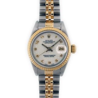 Pre Owned Rolex 69173 Womens Datejust Two tone Off white Dial Watch