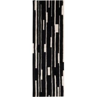 Surya Candice Olson Jet Black 2 ft. 6 in. x 8 ft. Rug Runner CAN1998 268