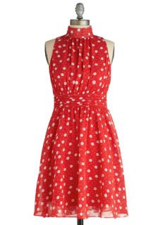 Windy City Dress in Strawberry Dots  Mod Retro Vintage Dresses