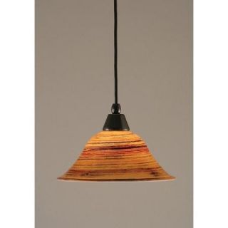 Toltec Lighting Any Cord Mini Pendant with 10'' Firr Saturn Glass Shade