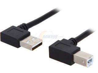 C2G 28109 3.28 ft. Black USB 2.0 Right Angle A/B Cable