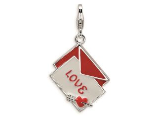 Sterling Silver 3 D Enameled Love Letter w/Lobster Clasp Charm