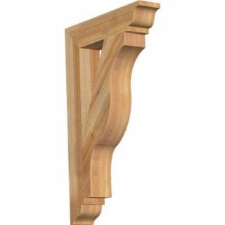 Ekena Millwork 4 in. x 32 in. x 20 in. Western Red Cedar Funston Traditional Rough Sawn Bracket BKT04X20X32FST01RWR