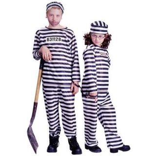 Kids Jailbird Inmate Convict Large Halloween Costume 12 14