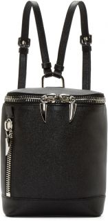 Giuseppe Zanotti Black Leather Mini Box Backpack