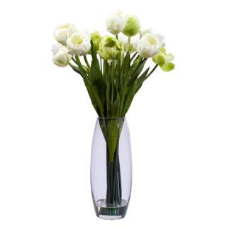 Nearly Natural Tulip with Vase Silk Floral Arrangements