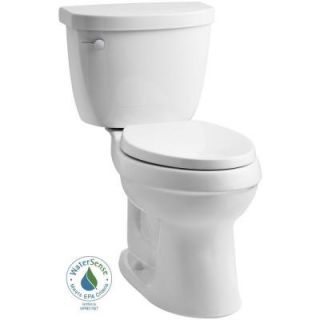 KOHLER Cimarron 2 piece 1.28 GPF High Efficiency Elongated Toilet with AquaPiston Flushing Technology in White K 3609 0