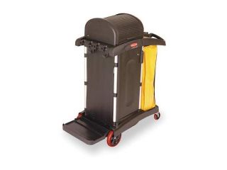 Microfiber Janitor Cart, Rubbermaid, FG9T7500BLA