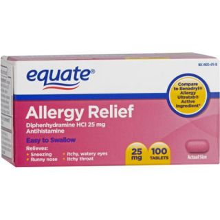 Equate Allergy Tablets, 100ct