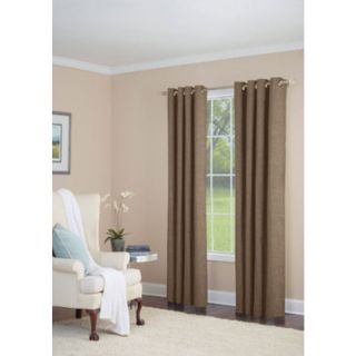 allen + roth Silcroft 63 in Chocolate Polyester Grommet Light Filtering Single Curtain Panel