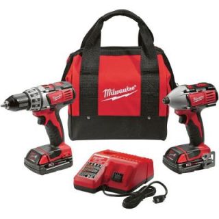 Milwaukee Reconditioned M18 18 Volt Lithium Ion Cordless 2 Tool Combo Kit Drill/Driver and Impact Driver 2691 82