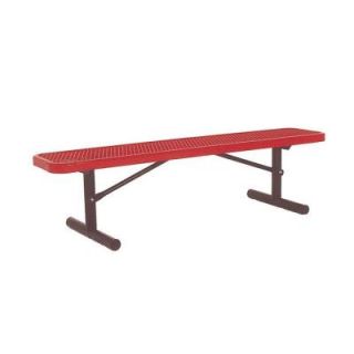 Ultra Play 6 ft. Diamond Red Portable Commercial Park Bench without Back Surface Mount PBK942P V6R