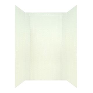 MirroFlex Wavation White Fiberglass and Plastic Composite Bathtub Wall Surround (Common 40 in x 60 in; Actual 96 in x 40 in x 60 in)