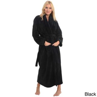 Del Rossa Womens Full Length Shawl Collar Fleece Robe  
