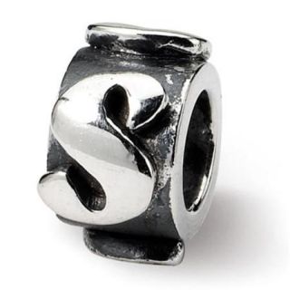 Sterling Silver Reflections Letter S Message Bead