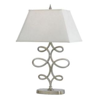 AF Lighting Candice Olson Collection, Rhythm 28 in. Silver Glint Table Lamp with White Shade 8604 TL