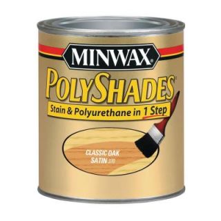 Minwax 8 oz. PolyShades Classic Oak Satin Stain and Polyurethane in 1 Step 213704444