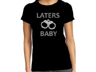 Laters Baby Juniors T shirt Grey on Black Tee xxl