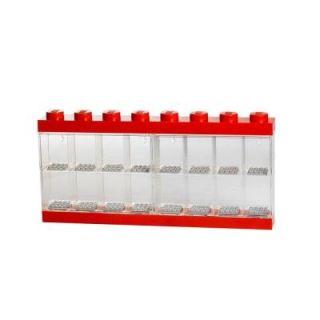 LEGO Minifigure Display Case (8) 14.90 in. D x 1.91 in. W x 7.22 in. H in Bright Red 40660601