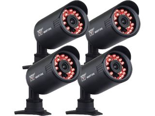 Night Owl CAM 4PK 650 650 TV Lines MAX Resolution BNC 4 pack of Indoor/Outdoor 650 TVL Security Bullet Cameras with 50ft. of Night Vision