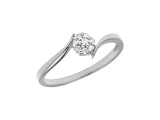Birthstone Company 14K White Gold Diamond Cluster Ring