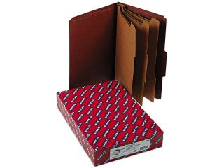 Smead 19092 Pressboard Classification Folders, Self Tab, Legal, Eight Section, Red, 10/Box