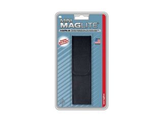 Mini Maglite AA nylon holster   Black   velcro full flap closure
