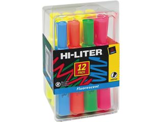 Hi Liter Fluorescent Highlighter, Chisel Tip, 12/Set