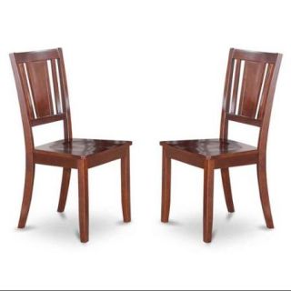 Dining Chair with Wooden Seat in Mahogany Finish   Set of 2