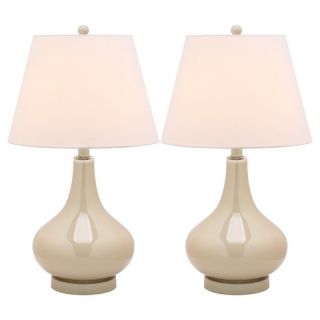 Safavieh Table Lamp   Soft Taupe/White