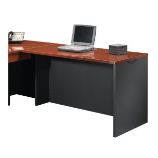 Sauder Via Classic Cherry/Soft Black Executive Desk