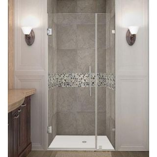 Aston Nautis 28 in. x 72 in. Frameless Hinged Shower Door in Chrome with Clear Glass SDR985 CH 28 10