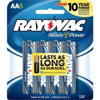 Rayovac Alkaline Multi Pack AA Batteries, 8 Pack