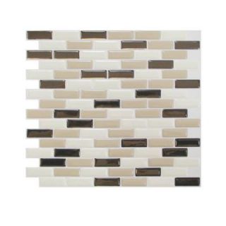 Smart Tiles 9.10 in. x 10.20 in. Mosaic Peel and Stick Decorative Wall Tile Backsplash in Murano Dune SM1035 1