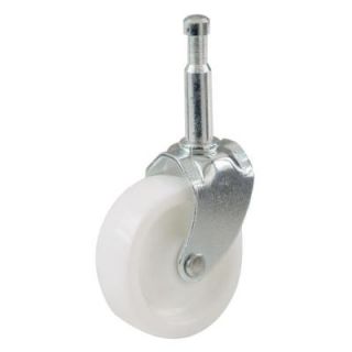 Everbilt 1 5/8 in. White Plastic Stem Casters with 50 lb. Load Rating (4 per Pack) 49055
