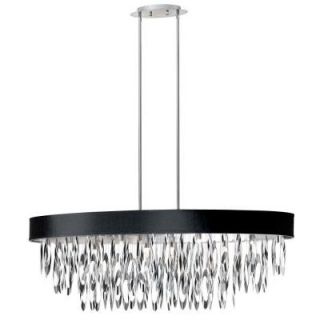 Radionic Hi Tech Allegro 8 Light Polished Chrome Oval Chandelier with Black Shade ALL 438C PC BLK