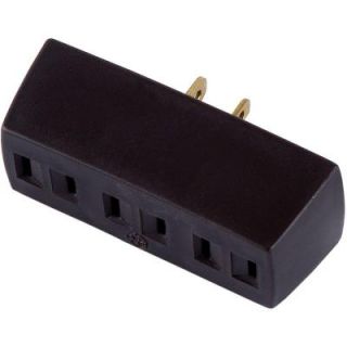 GE 3 Polarized Outlet Adapter   Brown DISCONTINUED 54848