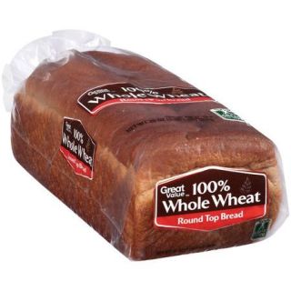 Great Value 100% Whole Wheat Round Top Bread, 20 oz