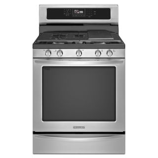 KitchenAid Architect II 5 Burner Freestanding 5.8 cu Self Cleaning Convection Gas Range (Stainless Steel) (Common 30 in; Actual 29.93 in)