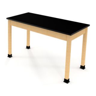 Fleetwood Wood Science Table with Black Epoxy Resin Top and Optional